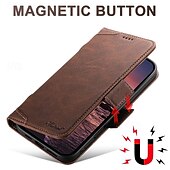 Недорогие Чехлы для iPhone-телефон Кейс для Назначение iPhone 16 Про Макс Плюс Айфон 15 Про Макс Плюс iPhone 14 13 12 Pro Max Plus Кейс на заднюю панель со стендом Магнитный Поддержка беспроводной зарядки Ретро ТПУ Кожа PU