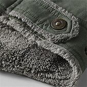 preiswerte Cargo-Jacken-Herren Winterjacke Fleecejacke Freizeitjacke Täglich Urlaub warm Tasche Vlies Herbst Winter Glatt Modisch Strassenmode Kargen Standard Khaki Armeegrün Dunkelblau Jacken
