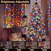 tanie Zasilane przez USB-20m 200 diod LED USB Bluetooth RGB łańcuch świetlny z punktem sterowania, zmieniający kolor łańcuch świąteczny dekoracja okna do samodzielnego montażu scena świąteczna i świąteczne oświetlenie