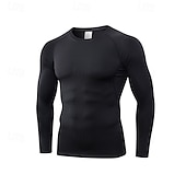 cheap Running Tee &amp; Tank Tops-Men&#039;s Running T-Shirt Compression Shirt Long Sleeve Tee Tshirt Casual Athleisure Fall Breathable Quick Dry Gym Workout Running Walking Sportswear Activewear Solid Colored Black White Blue