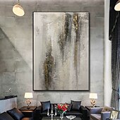 preiswerte Pop-Ölgemälde-handgemaltes Ölgemälde mit Folie, goldenes Ölgemälde, abstrakte graue Gemälde auf Leinwand, handgefertigtes Acrylgemälde mit reichhaltiger Struktur, moderne Wandkunst, handgemaltes Kunstwerk für die