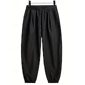 billiga Joggingbyxor-Herr Joggingbyxor Joggare Manchesterbyxor Långbyxor Harem byxor Snörning Elastisk midja Opressade byxor Slät Komfort Varm Fullängd Utomhus Ledigt Dagligen Sport Mode Svart Grå