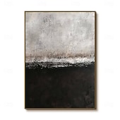 economico Quadri astratti-dipinto a mano bianco nero dipinto a mano dipinto a mano oversize 3d dipinto a olio astratto fatto a mano pittura murale grande dipinto minimalista bianco nero con texture per soggiorno camera da