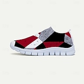 halpa Naisten lenkkarit-naisten abstrakti taideprintti slip-on lenkkarit - hengittävät flyknit vapaa-ajan kengät jokapäiväiseen käyttöön ja mukavuuteen