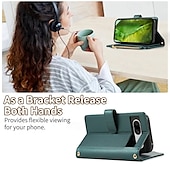 abordables Otras carcasas-teléfono Funda Para Píxel 9 Pro Pixel 9 Pro XL Pixel 8 Pro Pixel 8 Píxel 9 Pixel 7 Pixel 7 Pro Pixel 6 Pixel 6 Pro Funda Trasera con Soporte Cremallera con cordón Retro TPU Cuero de PU