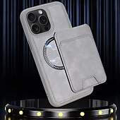 お買い得  iPhone用ケース-電話 ケース 用途 iPhone 16 Pro Max プラス iPhone 15 プロマックスプラス iPhone15 iPhone 14 Pro Max iPhone 13 12 Pro Max iPhone 12 Pro Max iPhone 11 Pro Max バックカバー スタンド付き 磁石バックル ワイヤレス充電をサポート レトロ風 TPU PUレザー