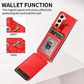 economico Cover Samsung-telefono Custodia Per Z Fold 5 Z Fold 4 Z Fold 3 Per retro con cordino con cinturino da polso Slot per schede Retrò TPU pelle sintetica