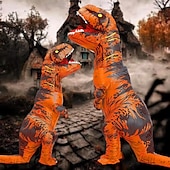 お買い得  カップルのハロウィンコスチューム-恐竜 カーニバルコスチューム コスプレ衣装 面白いコスチューム インフレータブルコスチューム 子供用 成人 フリーサイズ 面白いコスチューム ハロウィーン カーニバル マスカレード 簡単なカーニバルコスチューム