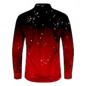 お買い得  クリスマスツリーの衣装-クリスマス 男性用 クリスマスツリー シャツ ドレスシャツ ボタンアップシャツ 長袖 カジュアル パーティーイブニングウェア 日常 秋 冬 春夏 シャツカラー ボタンアップ 3Dプリント ライトブルー バイオレット ルビーレッド ブルー グリーン