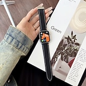 abordables correas de reloj de manzana-Banda de cuero Compatible con Apple Watch Correa 38mm 40mm 41mm 42mm 44mm 45mm 49mm Mujer cierre magnético Ajustable Cuero Auténtico correa de repuesto para iwatch Ultra 2 Series 9 8 7 SE 6 5 4 3 2 1