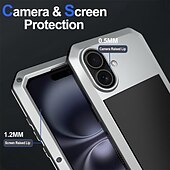 お買い得  iPhone用ケース-電話 ケース 用途 iPhone 15 プロマックスプラス iPhone 14 13 12 11 Pro Max Mini X XR XS Max 8 7 Plus ヘビーデューティー 耐衝撃 強化ガラス メタル
