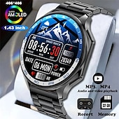 Недорогие Смарт-часы-DT WATCH X Умные часы 1.43 дюймовый Смарт Часы Bluetooth Педометр Напоминание о звонке Фитнес-трекер Совместим с Android iOS Мужчины Длительное время ожидания Хендс-фри звонки Водонепроницаемый IP 67