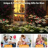 abordables Luces de camino y linternas-Luces solares decorativas para jardín, luces solares para exteriores, impermeables, para patio, porche, parterres, suministros de jardinería de hadas, regalos, adornos navideños.