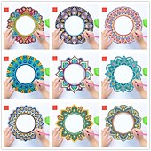 cheap Stress Relievers-6Pcs Diamond Art Painting Coaster Kit DIY Crafts Kit with Holder Non Slip Coaster Art Supplies for Adults Women Ideal Christmas Gift