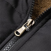 levne Gilety-Pánské Puffer Vesta Denní Na běžné nošení Podzim zima Kapsy Polyester Zahřívací Pevná barva Zip Stojáček Běžný Černá Tmavě námořnická Vodní modrá Khaki Vesta