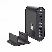 Недорогие USB-концентраторы-268 Вт многопортовое зарядное устройство USB C быстрое зарядное устройство 8-портовая зарядная станция концентратор быстрое компактное зарядное устройство GAN адаптер питания