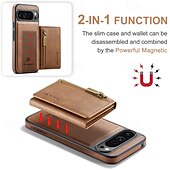 billige Andre telefonetuier-telefon Etui Til Pixel 9 Pro Pixel 9 Pro XL Pixel 8 Pro Pixel 8 Pixel 9 Bakdeksel med stativ Avtagbar Magnetisk Kontor / Bedrift TPU PU lær