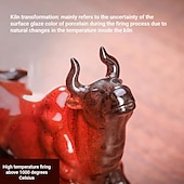 preiswerte Statuen-chinesische Feng Shui Keramik-Stierfigur - Wohlstand anziehende Büffelstatue, Schreibtisch-Dekor, Tierkreis-Tier-Handarbeit, nicht elektrisches Sammlerstück