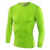 economico T-shirt e Canottiere da Corsa-Per uomo T-shirt da corsa Maglia a compressione Manica Lunga Maglietta Casuale Athleisure Autunno Tinta unita Asciugatura Rapida Traspirante Allenamento in Palestra Camminata Jogging abbigliamento