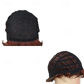 economico Parrucche uomo-Parrucche sintetiche Liscio Taglio asimmetrico Parrucca Corto Marrone chiaro Capelli sintetici Per uomo Disegni alla moda Soffice Naturale Marrone chiaro