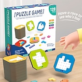 ieftine Papetărie-3d desktop creativ joc puzzle din lemn pentru copii tangram jucării matematice blocuri de construcție table joc cu formă de culoare jucării educaționale timpurii