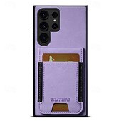 זול מארז סמסונג-טלפון מגן עבור S24 Ultra S23 Ultra Plus S22 Plus Ultra S25 Ultra כיסוי אחורי עם מעמד חריץ לכרטיס עמיד בזעזועים רטרו TPU PC עור PU