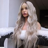 baratos Perucas de seda frontais de cabelo natural-Cabelo humano remy 13x4 Lace Front Peruca Parte do meio Cabelo Brasileiro Ondulado Multi Cores Peruca 130% 150% Densidade do Cabelo Cabelo Ombre Riscas Naturais 100% Virgem Sem cola Pré-depenado Para