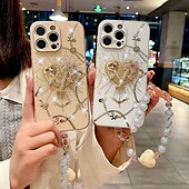 お買い得  iPhone用ケース-電話 ケース 用途 iPhone 16 Pro Max プラス iPhone 15 プロマックスプラス iPhone 14 Pro Max iPhone 14 Pro Max Plus バックカバー スタンド付き リストストラップ付き 耐衝撃 レトロ風 TPU PC