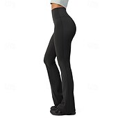 economico Pantaloni a zampa da donna-Per donna Ghette Casuale / sportivo Lunghezza intera A vita alta Tinta unica Traspirabilità Comodo Media elasticità Interni Nero Grigio Autunno Inverno magro