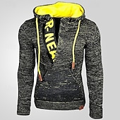 abordables Pull col rond-Homme Pull Pull en tricot A côtes Tricoter Normal Demi-zip Tricoté Bloc de couleur Capuche Mode basique Usage quotidien Rendez-vous Vêtement Tenue Automne hiver Noir Jaune S M L