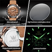 abordables Relojes de Cuarzo-Nuevo Olevs marca Olevs tendencia de moda reloj para hombres cronógrafo luminiscente calendario gran esfera reloj de cuarzo simple ocio deportivo impermeable