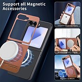 halpa Samsung-kotelot-puhelin Etui Käyttötarkoitus Z Flip 6 Z Flip 5 Z Flip 4 Z Flip 3 Takakuori Magneetti Tukee langatonta latausta Iskunkestävä Retro TPU PC