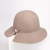 levne Party klobouky-klobouky 100% vlna buřinka / cloche klobouk kbelík klobouk fedora klobouk svatební čajový dýchánek elegantní britský s umělou perlou čepice pokrývka hlavy