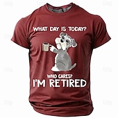 voordelige Grappige T-shirts voor mannen-Voor heren Hond Tekst T-shirt Korte mouw T-shirt 3D-afdrukken Strakke ronde hals Overhemd Modieus Sportkleding Straat Buitensporten Zwart Rood Donkergroen Zomer Lente Kleding S M L XL XXL XXXL