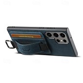 זול מארז סמסונג-טלפון מגן עבור S24 Ultra Plus S23 Ultra Plus S22 Plus Ultra S25 Ultra כיסוי אחורי עם מעמד עם רצועת יד חריץ לכרטיס רטרו TPU PC עור PU