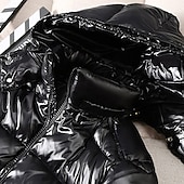 abordables Manteaux &amp; vestes-Homme Veste d&#039;Hiver Doudoune Rembourré Poche Duvet de Canard Blanc Usage quotidien Rendez-vous Vacances Normal Mode Décontractées Confortable Chaud Automne hiver Couleur unie / unie Noir Rouge