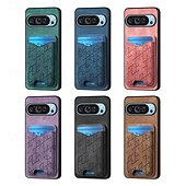 זול תיק טלפון אחר-טלפון מגן עבור Pixel 9 Pro Pixel 9 Pro XL Pixel 8 Pro Pixel 8 פיקסל 9 Pixel 7 Pixel 7 Pro Pixel 6 Pixel 6 Pro כיסוי אחורי עם מעמד חריץ לכרטיס עמיד בזעזועים רטרו TPU PC עור PU