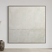 preiswerte Abstrakte Gemälde-3D-Ölgemälde in Weiß, handgemalt, dickes strukturiertes Ölgemälde, handgemaltes beige-weißes Gemälde auf Leinwand, abstraktes 3D-Ölgemälde in Weiß mit Struktur, Wandkunst, Gemälde für Wohnzimmer,
