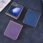halpa Samsung-kotelot-puhelin Etui Käyttötarkoitus Z-kääntö 7 Z Flip 6 Z Flip 5 Z Flip 4 Z Flip 3 Takakuori Magneetti Tukee langatonta latausta Iskunkestävä Retro Hiilikuitu Pinnoitus