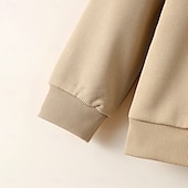 voordelige Sets-2-delig Peuter Jongens Set met capuchon en joggingbroek Kleding Brief Lange mouw Geborduurd Set School Stoer Dagelijks Herfst Winter 4-7 jaar Khaki