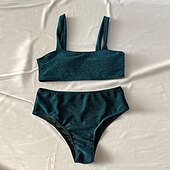 abordables Ensemble de bikinis-Femme Maillots de Bain Bikinis Maillot de bain Elégant Vacances Couleur unie Sans Manches Maillots de bain