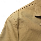 abordables Blazers Clásicos para Hombres-Hombre chaqueta Negocio Fiesta de Cóctel Fiesta de Boda Moda Casual Primavera &amp; Otoño Poliéster Plano Botón Bolsillo Cómodo Botonadura Simple Chaqueta de sport Negro Color Caquí Verde Ejército