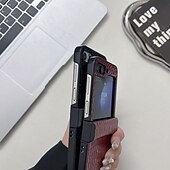 お買い得  サムスン用ケース-電話 ケース 用途 Zフリップ6 Z Flip 5 Z Flip 4 Z Flip 3 バックカバー 耐衝撃 レトロ風 TPU PUレザー