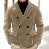 economico Blazer Classici da Uomo-Per uomo Giacca di velluto a coste Blazer in velluto a coste Attività commerciale Cocktail party Ricevimento di matrimonio Di tendenza Informale Autunno inverno Poliestere Velluto a coste Liscio
