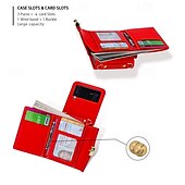 Недорогие Чехлы для Samsung-телефон Кейс для Назначение Z-флип 6 Z Flip 5 Z Flip 4 Z Flip 3 Кейс на заднюю панель со стендом с ремешком с ремешком на запястье Ретро ТПУ Кожа PU