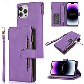 cheap iPhone Cases-Phone Case For iPhone 16 Pro Max Plus iPhone 15 Pro Max Plus iPhone 14 13 12 11 Pro Max Plus iPhone 14 Pro Max iPhone 13 12 11 Pro Max Flip Cover with Stand Holder with Wrist Strap Card Slot Retro