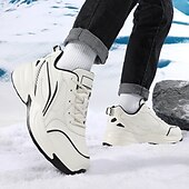 preiswerte Winter- und Schneestiefel-Schwarze Laufschuhe für Herren mit Fellfutter, warme Wintersportschuhe für Outdoor-Sport und Freizeit