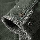 preiswerte Cargo-Jacken-Herren Winterjacke Fleecejacke Freizeitjacke Täglich Urlaub warm Tasche Vlies Herbst Winter Glatt Modisch Strassenmode Kargen Standard Khaki Armeegrün Dunkelblau Jacken