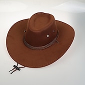 levne Pánské klobouky-Pánské Sluneční klobouk Kovbojský klobouk Klobouk Fedora Trilby Černá Rubínově červená Polyester Retro styl Módní 18. století stát Texas Denní Tématický večírek Plná / Jednobarevná Proti sluci cosplay