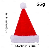 olcso Jelmezek és kiegészítők-karácsonyi mikulás sapka, extra vastag plüss mikulás sapka nagy pom pommal, hangulatos ünnepi fejfedő